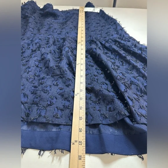 NWT Maeve Miranda Midi Skirt Womens Textured Navy Pull On Ladies XL Anthro - Picture 10 of 10